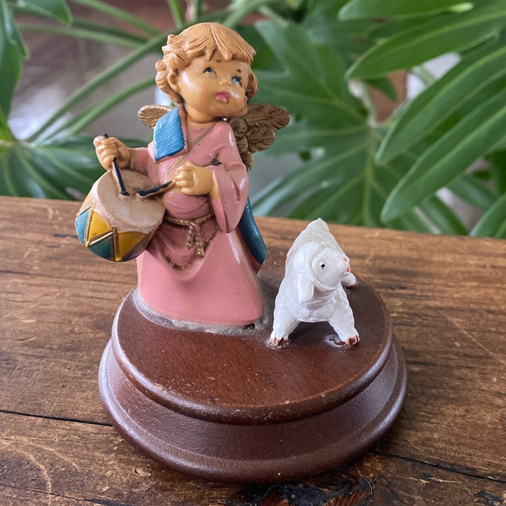 Vintage Fontanini Italy Angel Drummer Cherub “I Found Him” Figurine
